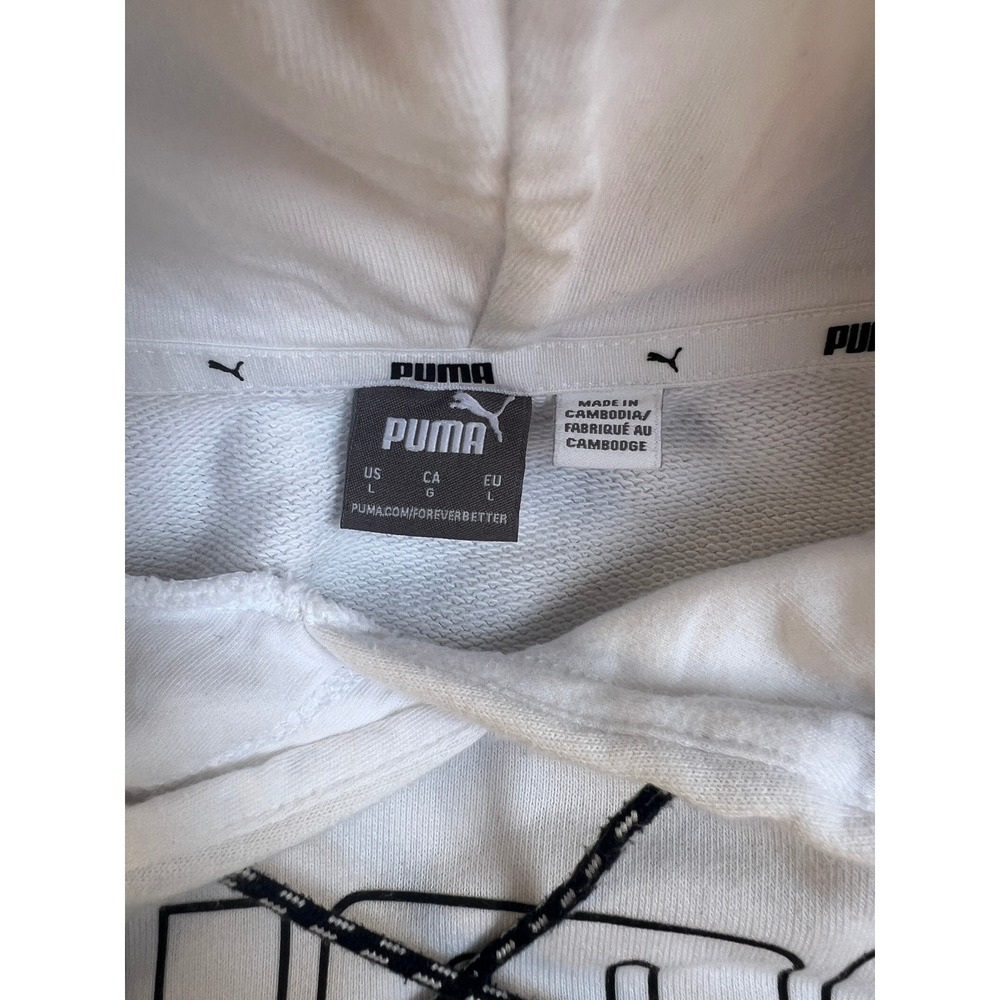 PUMA Women's White Hoodie Sweatshirt Athleisure Casual Pullover - Picture 4 of 6
